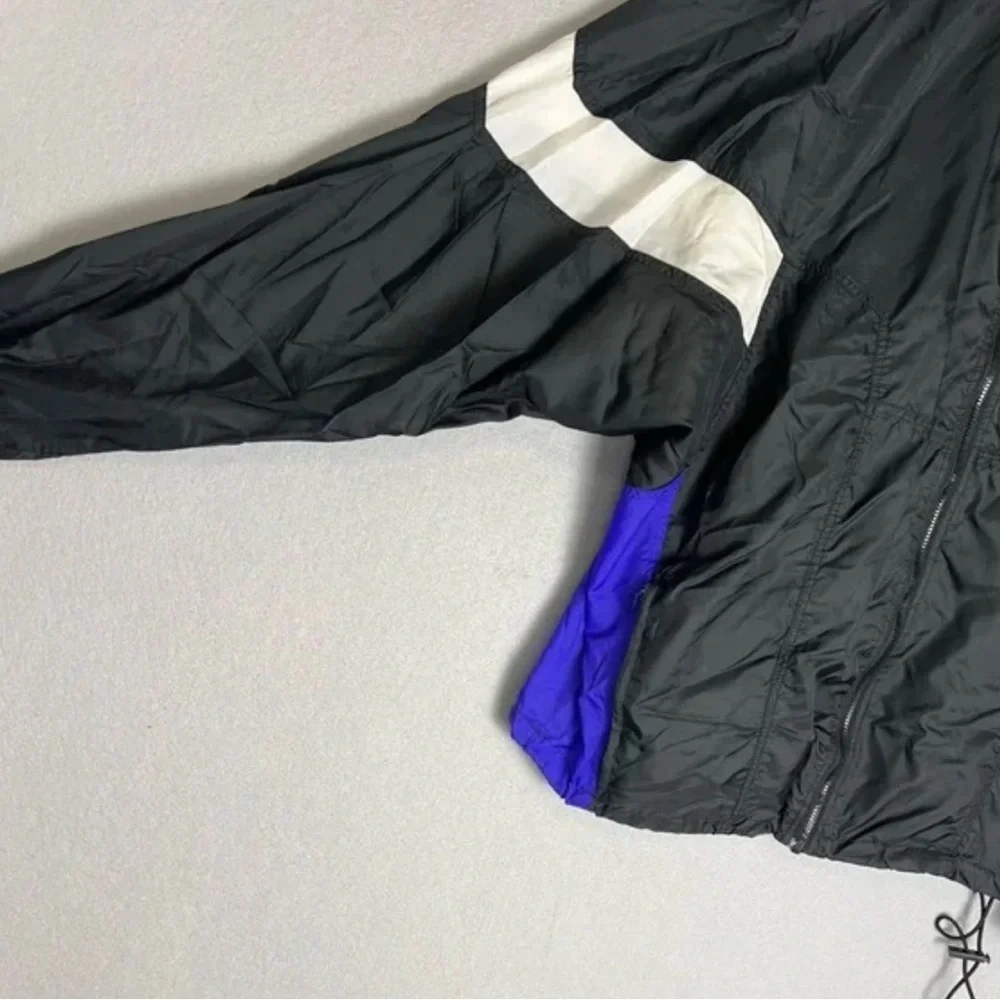 90s vtg Nike Colorblock Nylon Jacket • Black / Purple • XL